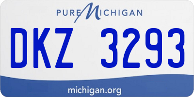 MI license plate DKZ3293
