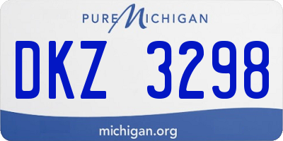 MI license plate DKZ3298
