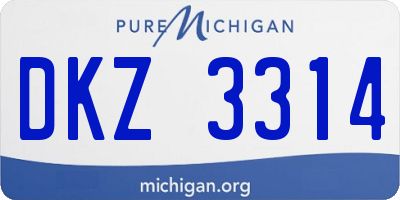 MI license plate DKZ3314