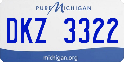 MI license plate DKZ3322