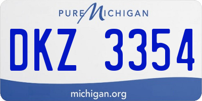 MI license plate DKZ3354