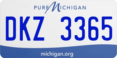 MI license plate DKZ3365