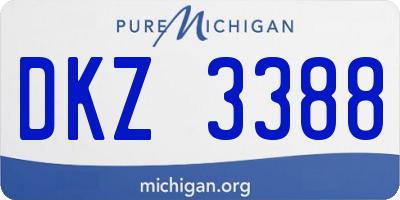 MI license plate DKZ3388