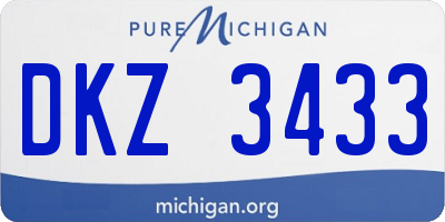 MI license plate DKZ3433