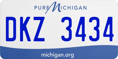 MI license plate DKZ3434