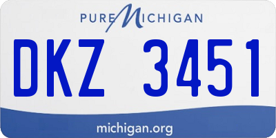 MI license plate DKZ3451