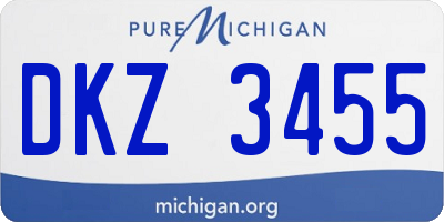 MI license plate DKZ3455