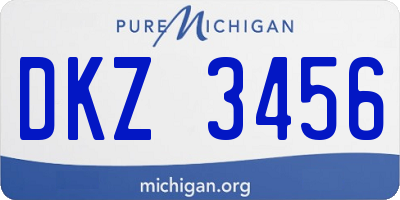 MI license plate DKZ3456
