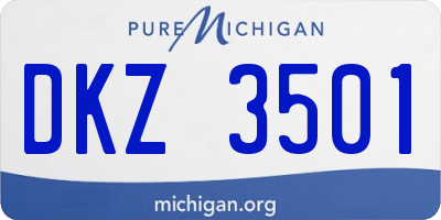 MI license plate DKZ3501