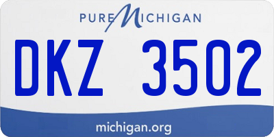 MI license plate DKZ3502