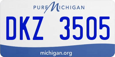 MI license plate DKZ3505
