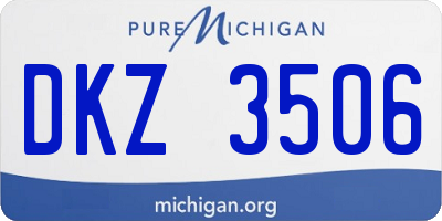 MI license plate DKZ3506
