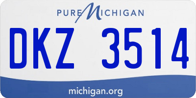 MI license plate DKZ3514