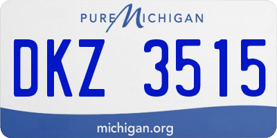 MI license plate DKZ3515