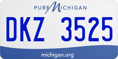MI license plate DKZ3525