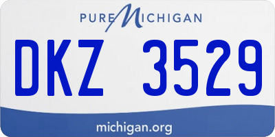 MI license plate DKZ3529