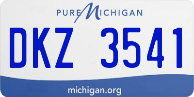 MI license plate DKZ3541