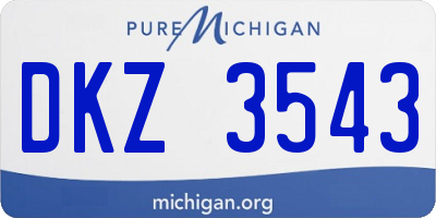 MI license plate DKZ3543