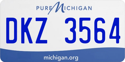MI license plate DKZ3564