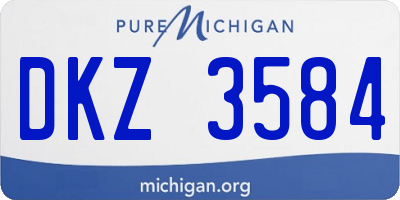 MI license plate DKZ3584
