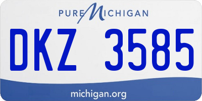 MI license plate DKZ3585