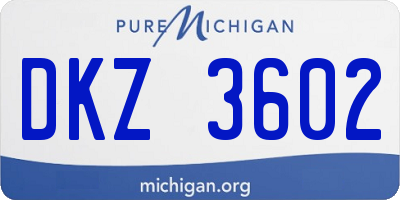 MI license plate DKZ3602