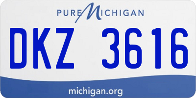 MI license plate DKZ3616