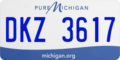 MI license plate DKZ3617