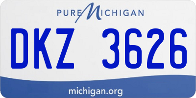 MI license plate DKZ3626