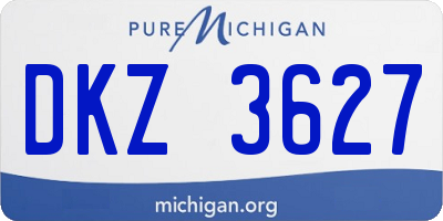 MI license plate DKZ3627