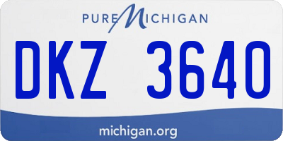 MI license plate DKZ3640