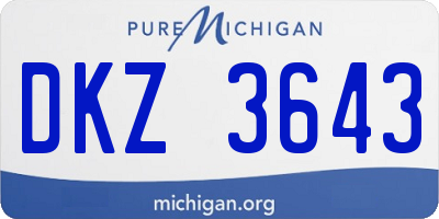 MI license plate DKZ3643