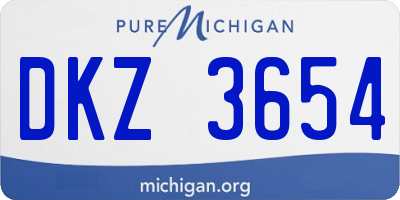 MI license plate DKZ3654