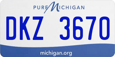 MI license plate DKZ3670
