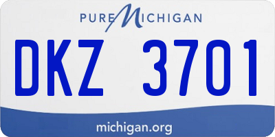 MI license plate DKZ3701
