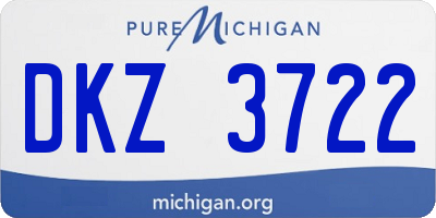 MI license plate DKZ3722