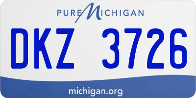 MI license plate DKZ3726