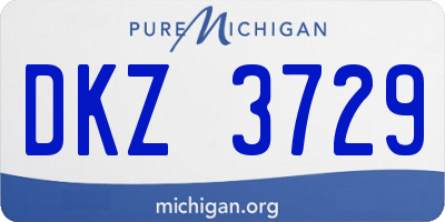 MI license plate DKZ3729