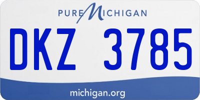MI license plate DKZ3785