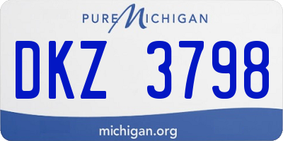 MI license plate DKZ3798
