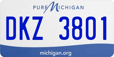 MI license plate DKZ3801