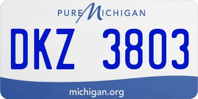 MI license plate DKZ3803