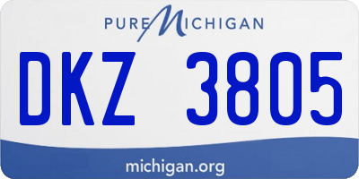 MI license plate DKZ3805