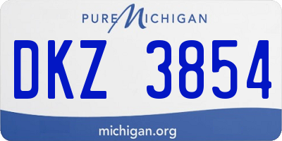 MI license plate DKZ3854