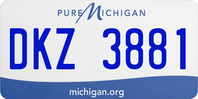 MI license plate DKZ3881