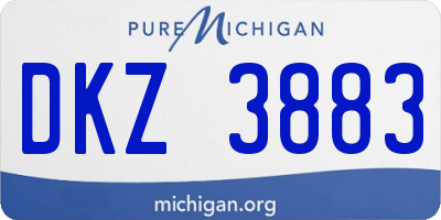 MI license plate DKZ3883