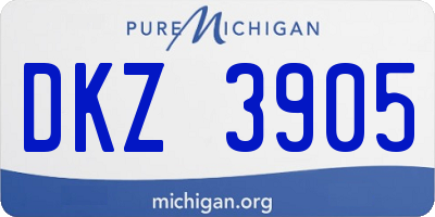 MI license plate DKZ3905