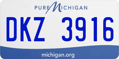 MI license plate DKZ3916