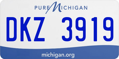 MI license plate DKZ3919
