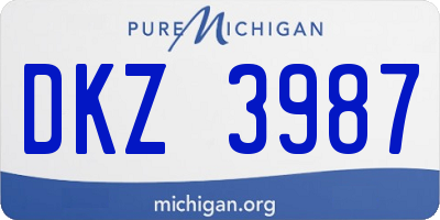 MI license plate DKZ3987